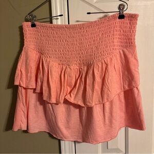 Simply Southern Coral Ruffled Mini Skirt